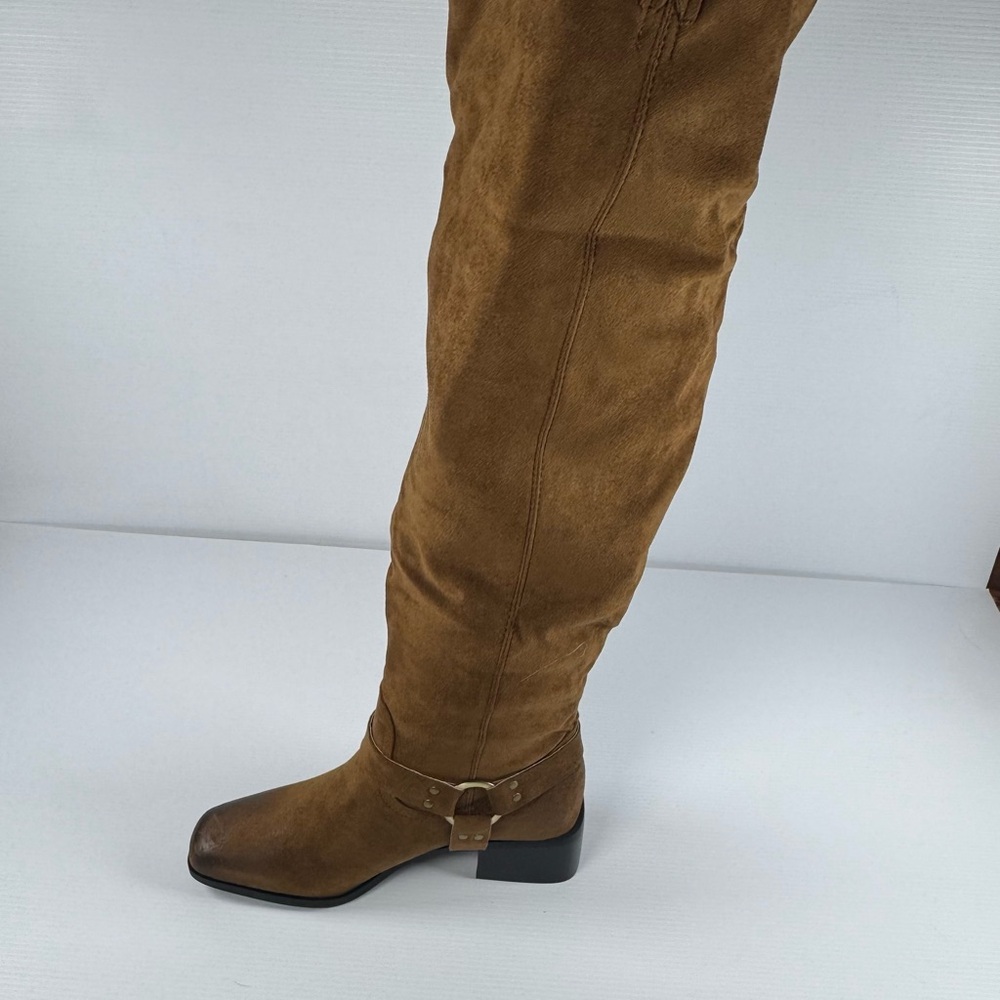 Azalea Wang Eathelin Brown Over The Knee Moto Boots NIB Size 7 / 9 - Picture 8 of 9